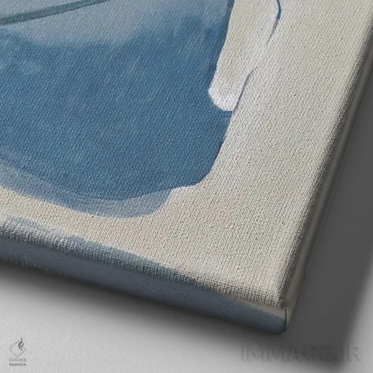 تابلو گذر تعامل آبی I اثر جیکوب کیو - نمای نزدیک بافت بوم