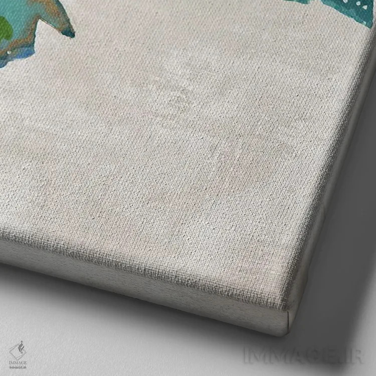 تابلو پرهزدن آبی I اثر جیکوب کیو - نمای نزدیک بافت بوم