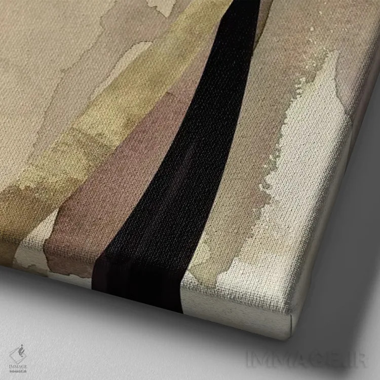 تابلو نجوای خاکی کمرنگ I اثر جیکوب کیو - نمای نزدیک بافت بوم