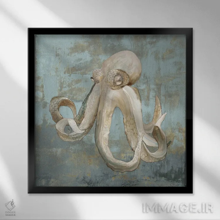 تابلو رقص اختاپوس اثر جیکوب کیو - نمای قابدار مشکی