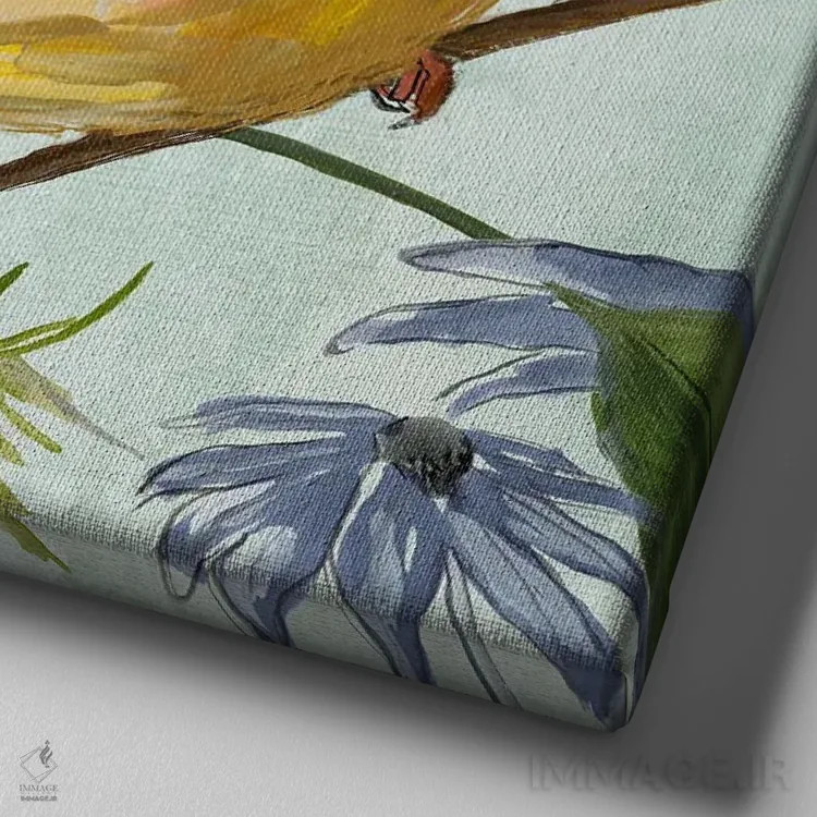 تابلو پرنده بینظیر مناطق گرمسیری I اثر جیکوب کیو - نمای نزدیک بافت بوم