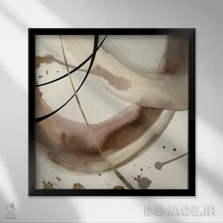 تابلو نجوای خاکی کمرنگ II اثر جیکوب کیو - نمای قابدار مشکی