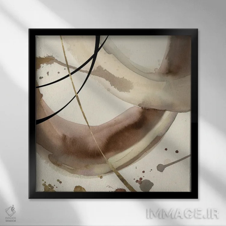 تابلو نجوای خاکی کمرنگ II اثر جیکوب کیو - نمای قابدار مشکی