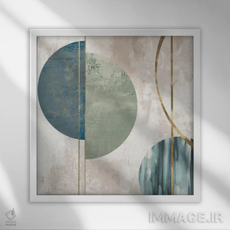 تابلو سمفونی مداری II اثر جیکوب کیو - نمای قابدار سفید