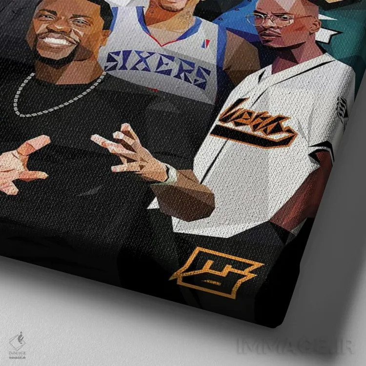 تابلو خانواده فیلادلفیا I اثر مایکل جرماین داوتی - نمای نزدیک بافت بوم