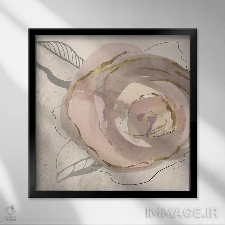 تابلو گل گلی I اثر جیکوب کیو - نمای قابدار مشکی