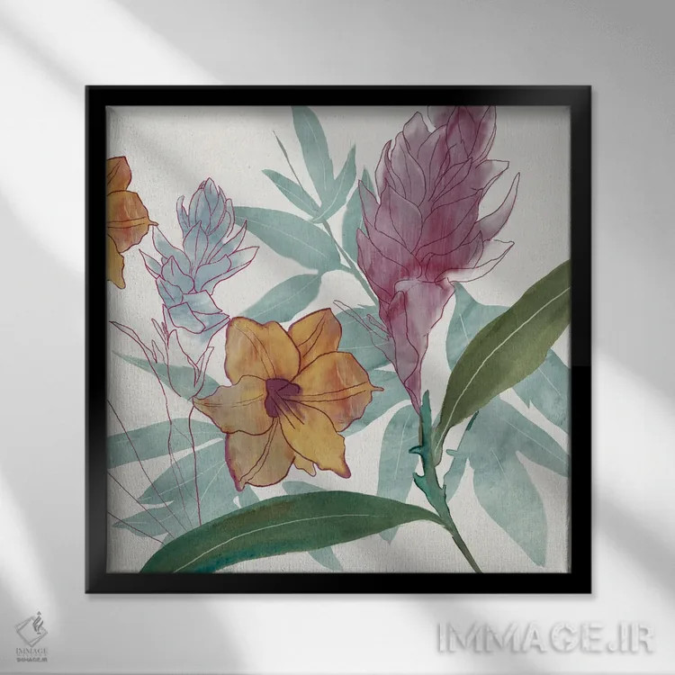 تابلو زنجبیل قرمز اثر جیکوب کیو - نمای قابدار مشکی