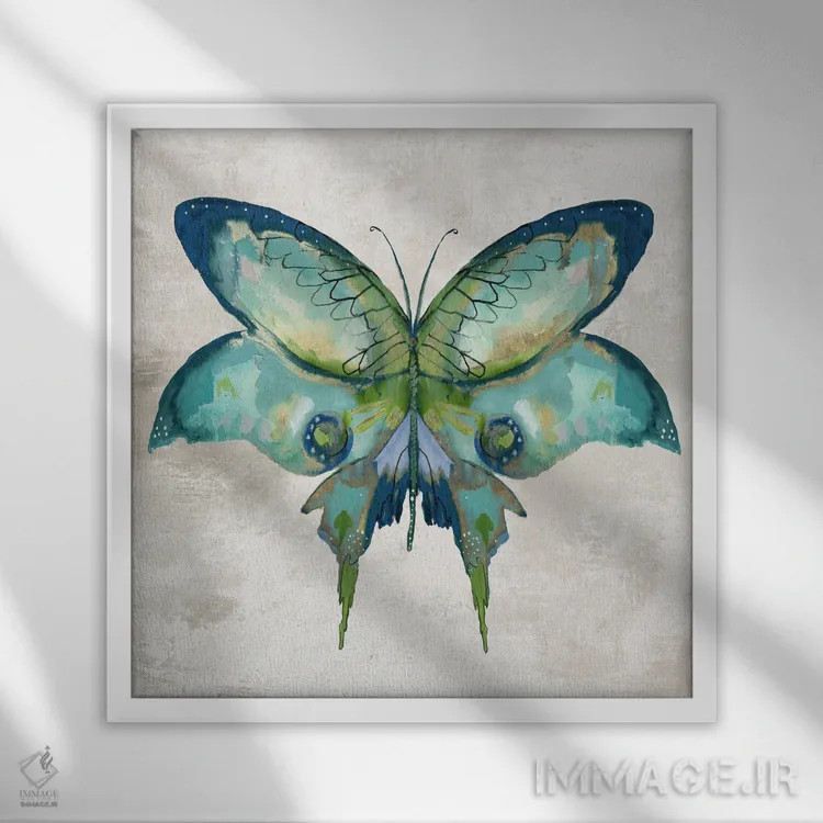 تابلو پرهزدن آبی I اثر جیکوب کیو - نمای قابدار سفید