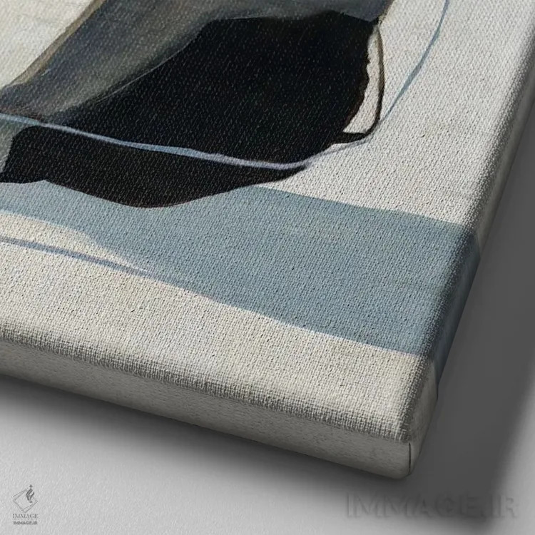 تابلو گذر تعامل آبی II اثر جیکوب کیو - نمای نزدیک بافت بوم