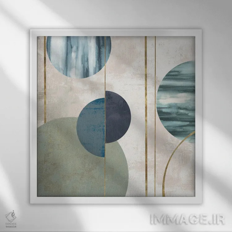 تابلو سمفونی مداری I اثر جیکوب کیو - نمای قابدار سفید