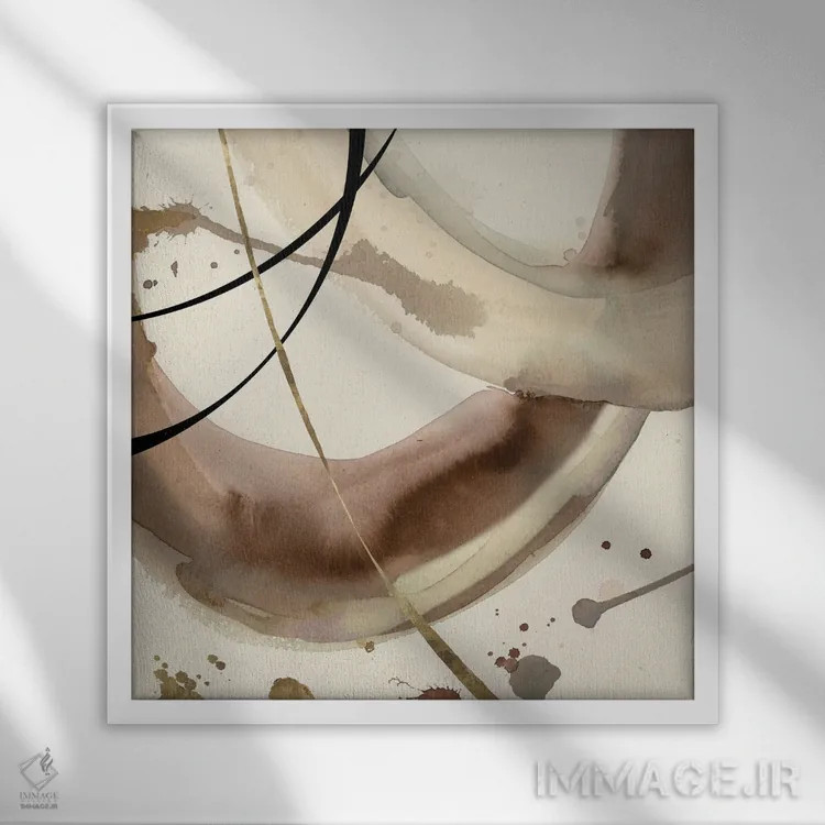 تابلو نجوای خاکی کمرنگ II اثر جیکوب کیو - نمای قابدار سفید