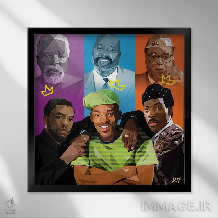 تابلو شاهزادهها پیش از پادشاهان اثر مایکل جرماین داوتی - نمای قابدار مشکی