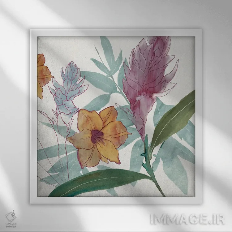 تابلو زنجبیل قرمز اثر جیکوب کیو - نمای قابدار سفید