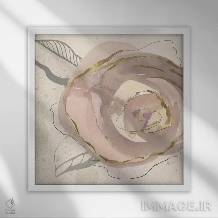 تابلو گل گلی I اثر جیکوب کیو - نمای قابدار سفید