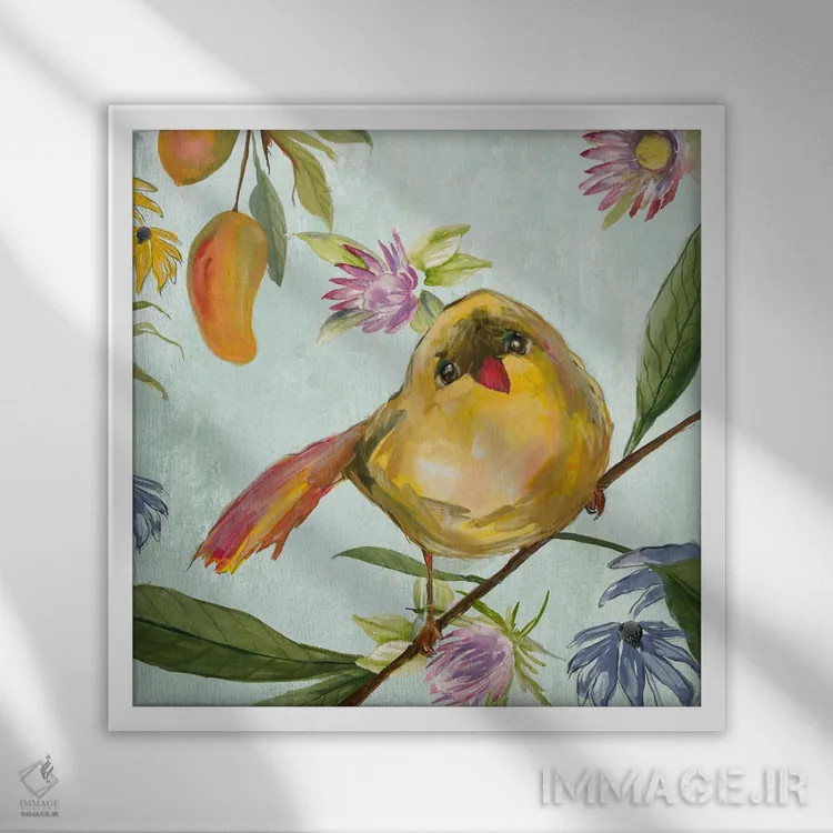 تابلو پرنده بینظیر مناطق گرمسیری I اثر جیکوب کیو - نمای قابدار سفید