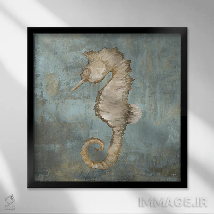 تابلو رقص اسب دریایی اثر جیکوب کیو - نمای قابدار مشکی