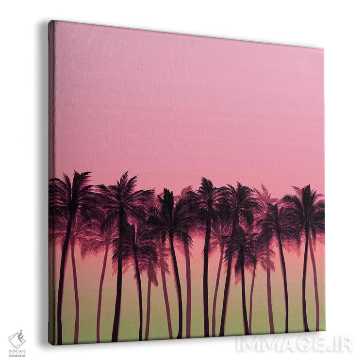 تابلو درختان نخل ساحلی ۵ (پررنگ) اثر جولیا دیسانو - نمای پرسپکتیو محصول