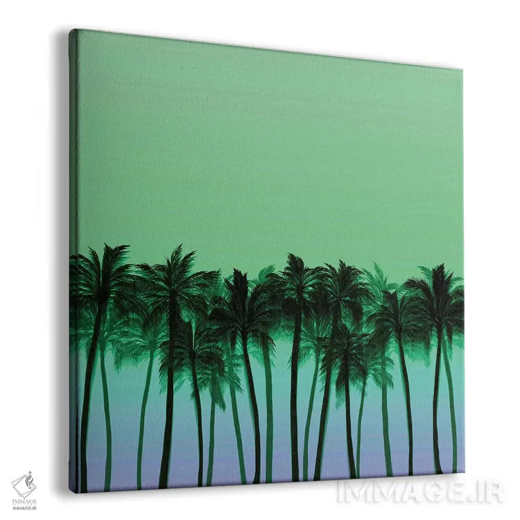تابلو درختان نخل ساحلی ۷ (پررنگ) اثر جولیا دیسانو - نمای پرسپکتیو محصول