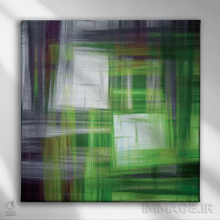 تابلو شطرنجی چهارخانه ۵ اثر جولیا دیسانو - نمای روبهرو روی دیوار