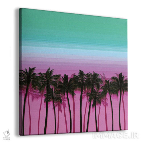 تابلو درختان نخل ساحلی ۳ (پررنگ) اثر جولیا دیسانو - نمای پرسپکتیو محصول