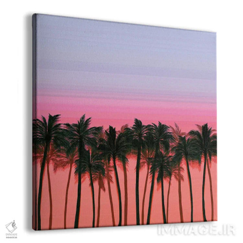 تابلو درختان نخل ساحلی ۲ (پررنگ) اثر جولیا دیسانو - نمای پرسپکتیو محصول