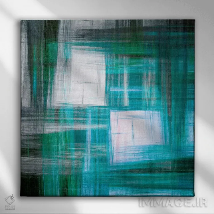 تابلو شطرنجی چهارخانه ۳ اثر جولیا دیسانو - نمای روبهرو روی دیوار