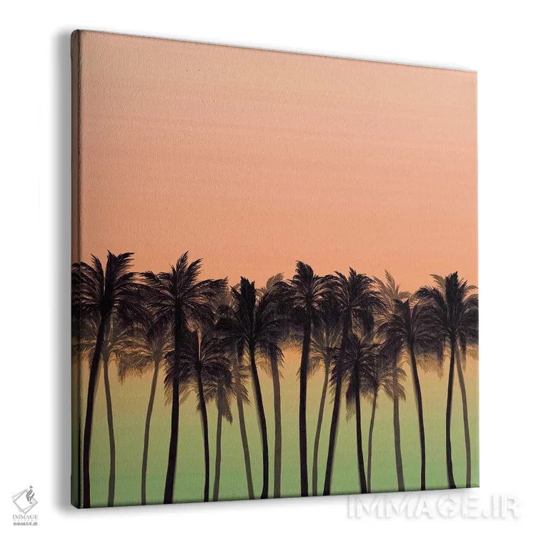 تابلو درختان نخل ساحلی ۹ (پررنگ) اثر جولیا دیسانو - نمای پرسپکتیو محصول
