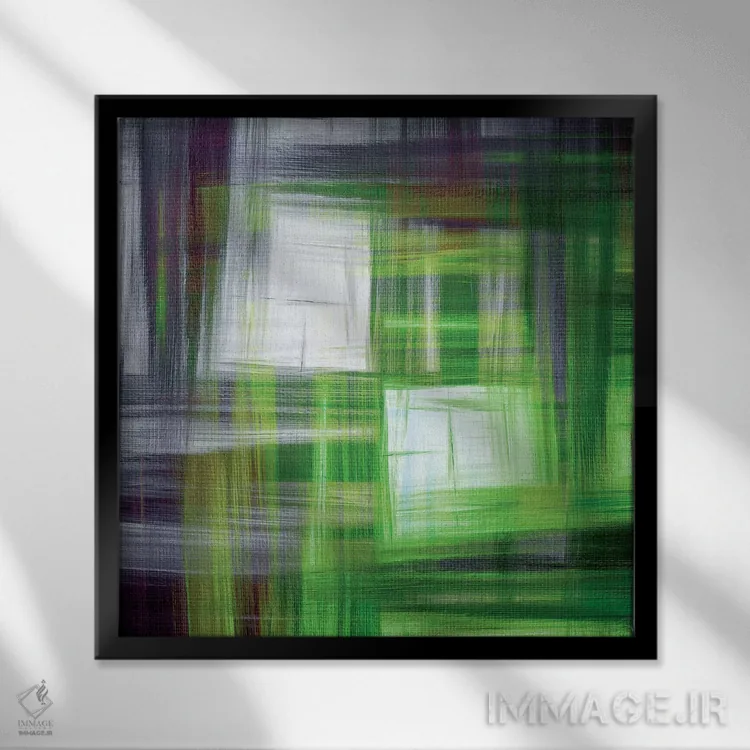 تابلو شطرنجی چهارخانه ۵ اثر جولیا دیسانو - نمای قابدار مشکی