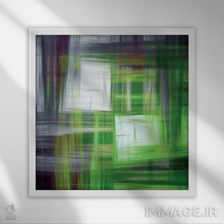 تابلو شطرنجی چهارخانه ۵ اثر جولیا دیسانو - نمای قابدار سفید