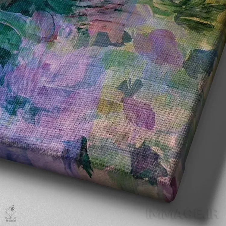 تابلو از پشت عینک صورتی ۲ اثر جولیا دیسانو - نمای نزدیک بافت بوم