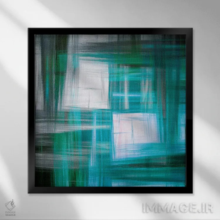 تابلو شطرنجی چهارخانه ۳ اثر جولیا دیسانو - نمای قابدار مشکی