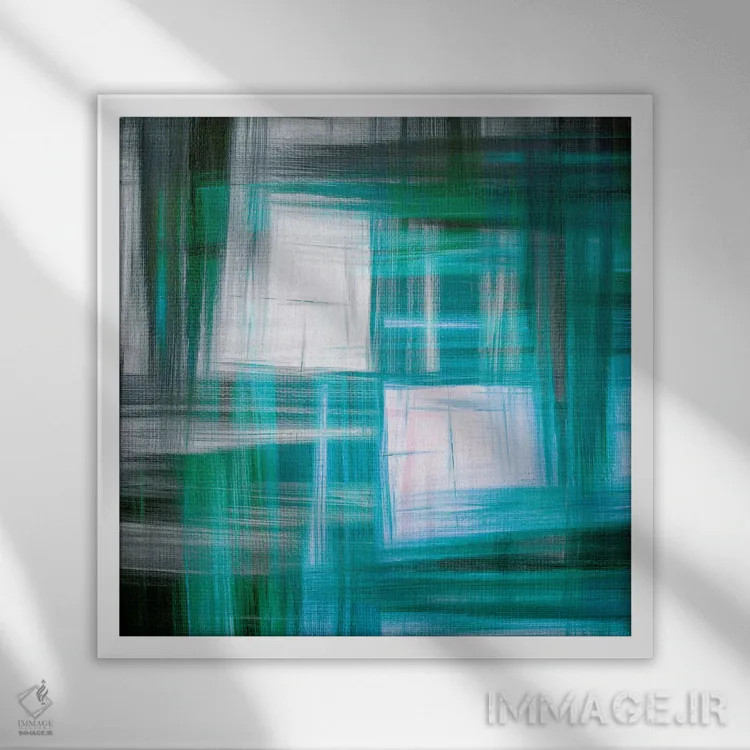 تابلو شطرنجی چهارخانه ۳ اثر جولیا دیسانو - نمای قابدار سفید