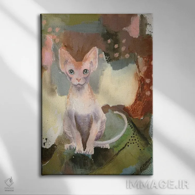 تابلو اسفینکس جنگلی (نوع گربه) - نمای روبهرو روی دیوار