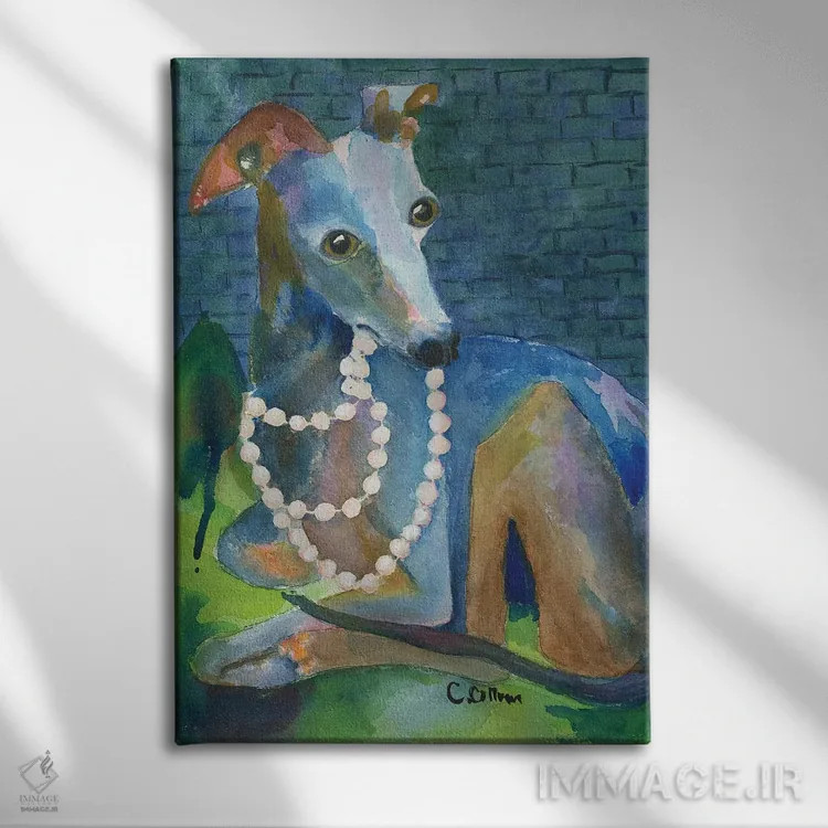 تابلو همیشه مروارید بپوش - نمای روبهرو روی دیوار