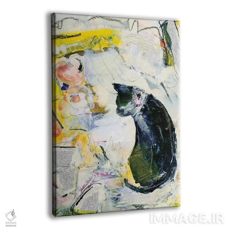 تابلو گربهٔ سیاه بهصورت انتزاعی - نمای پرسپکتیو محصول