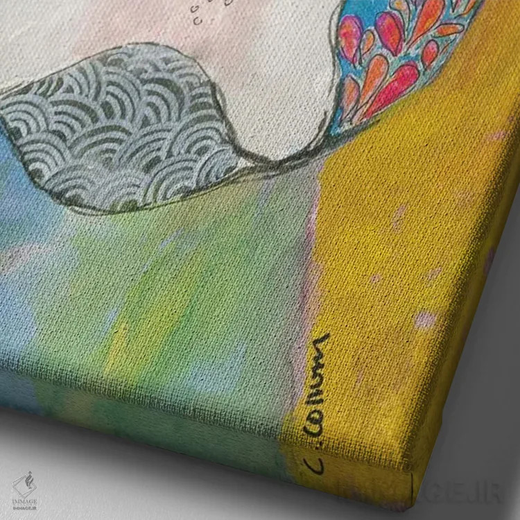 تابلو آبی بوستونی - نمای نزدیک بافت بوم