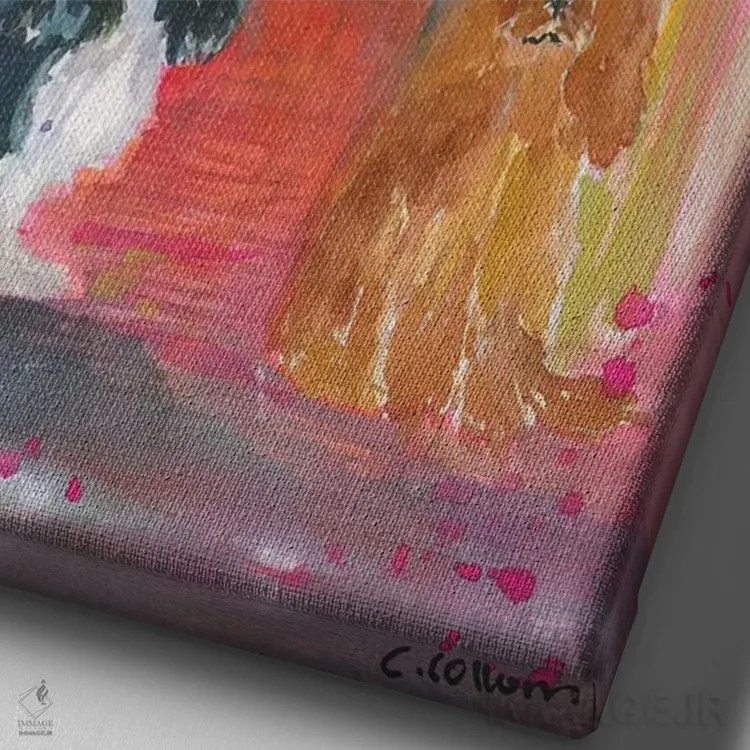 تابلو همیشه در میانه - نمای نزدیک بافت بوم