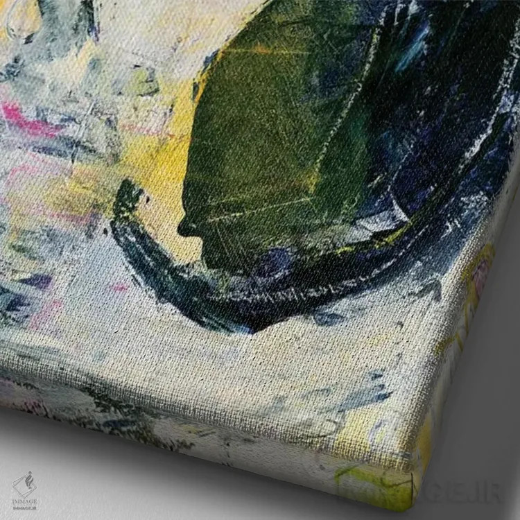 تابلو گربهٔ سیاه بهصورت انتزاعی - نمای نزدیک بافت بوم