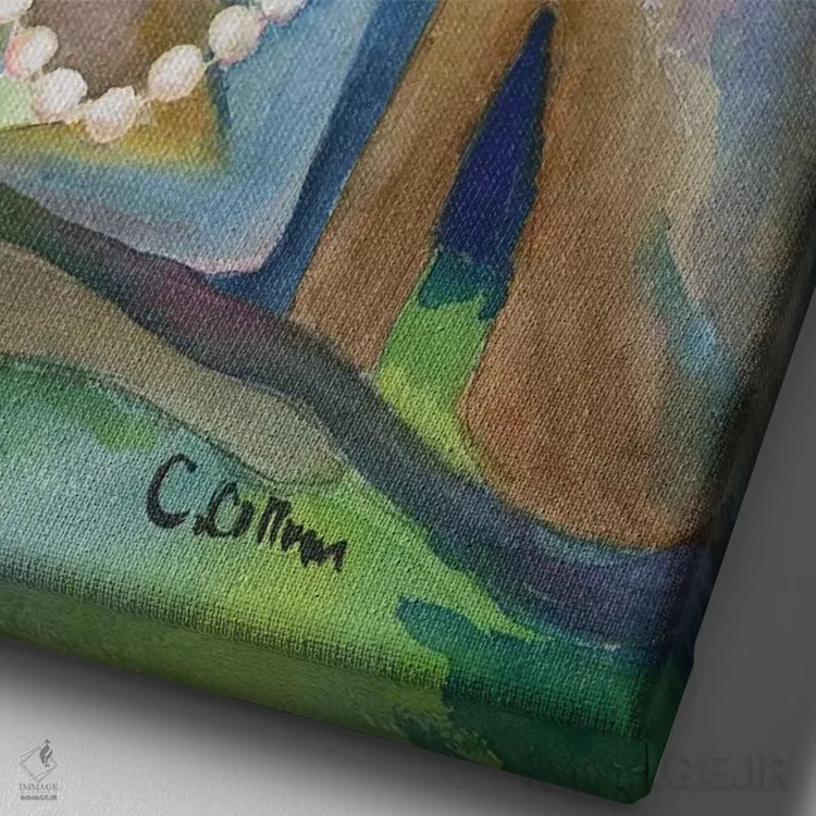 تابلو همیشه مروارید بپوش - نمای نزدیک بافت بوم