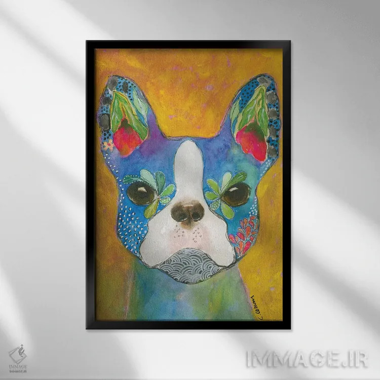 تابلو آبی بوستونی - نمای قابدار مشکی