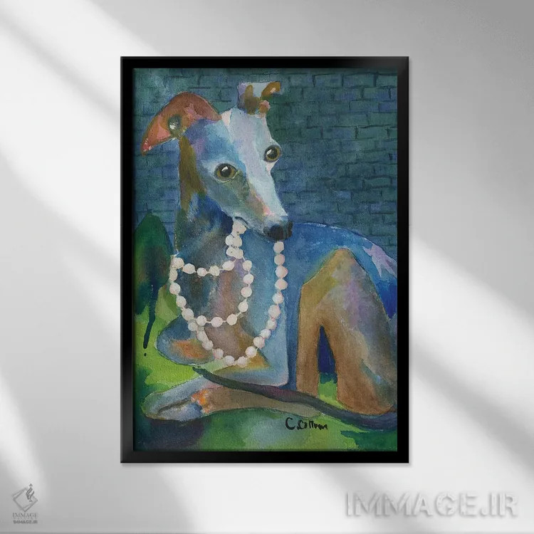 تابلو همیشه مروارید بپوش - نمای قابدار مشکی