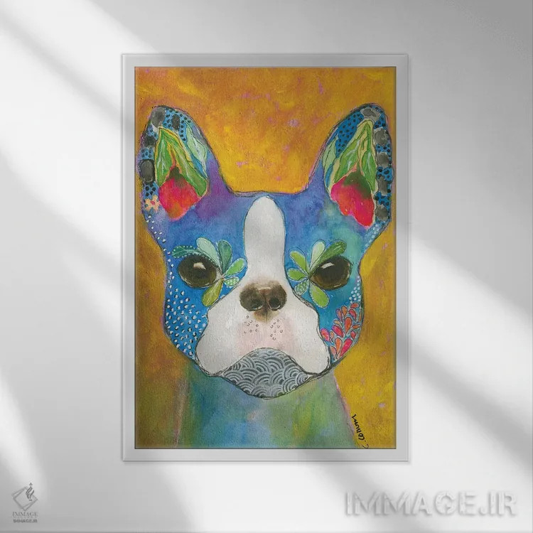 تابلو آبی بوستونی - نمای قابدار سفید