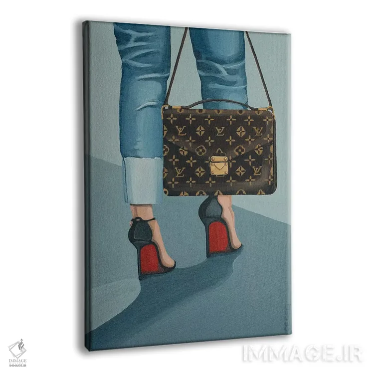 تابلو دکوراتیو کیف لویی ویتون و کفش لابوتن اثر سیسی گیدی - نمای پرسپکتیو محصول