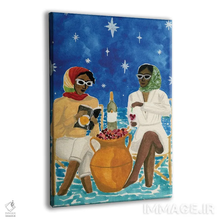 تابلو دکوراتیو تعطیلات مدیترانه ای اثر کارولین چسیا - نمای پرسپکتیو محصول