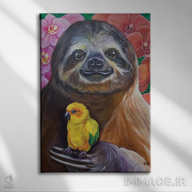 تابلو دکوراتیو سید تنبل اثر سیندی دودس - نمای روبهرو روی دیوار