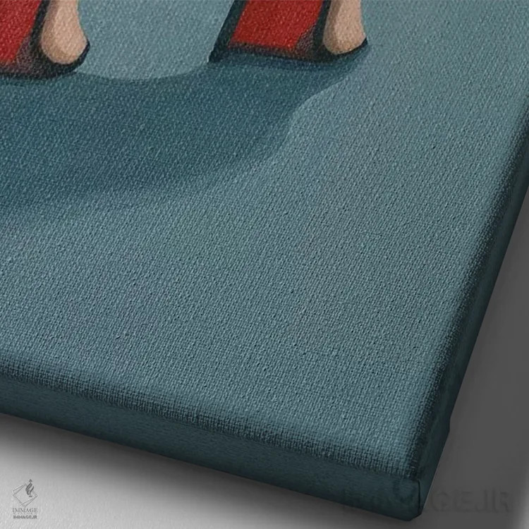 تابلو دکوراتیو کیف لویی ویتون و کفش لابوتن اثر سیسی گیدی - نمای نزدیک بافت بوم