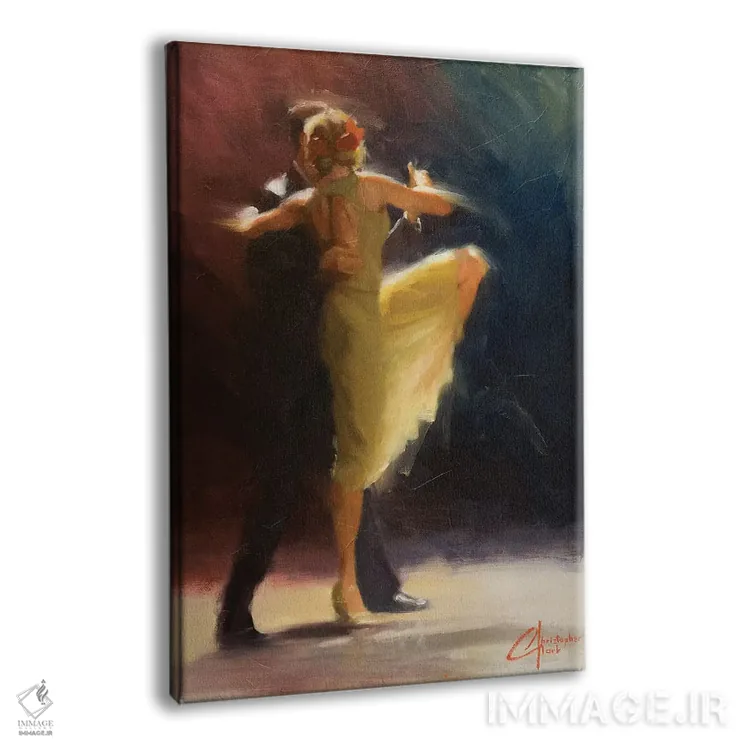 تابلو دکوراتیو تانگوی آبی اثر کریستوفر کلارک - نمای پرسپکتیو محصول