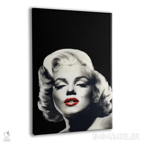 تابلو دکوراتیو مرلین لب سرخ با لباس مشکی اثر کریس کنسانی - نمای پرسپکتیو محصول