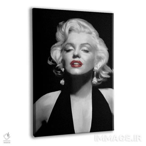 تابلو دکوراتیو مرلین با تاپ گردنی و لب های قرمز اثر کریس کنسانی - نمای پرسپکتیو محصول