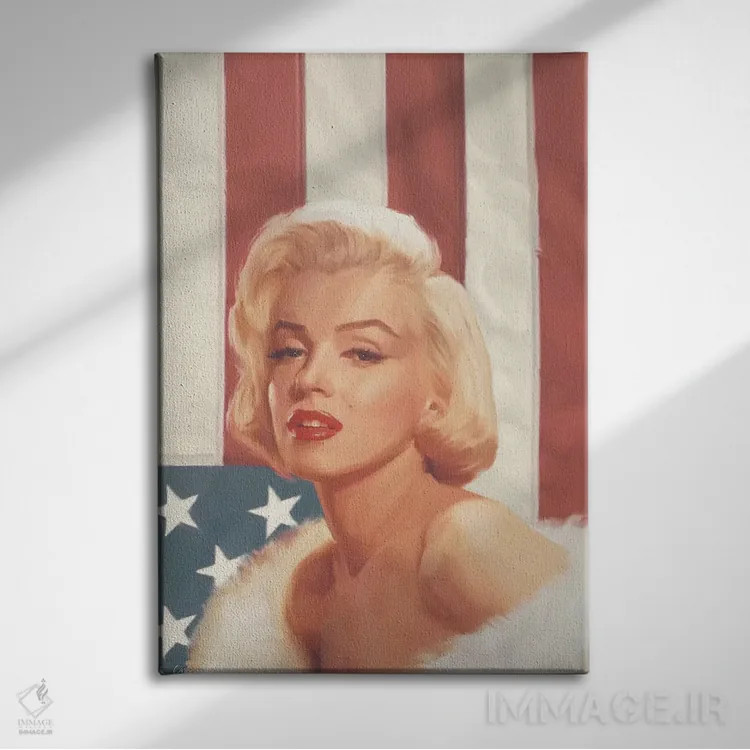 تابلو دکوراتیو مرلین واقعی آبی در پرچم اثر کریس کنسانی - نمای روبهرو روی دیوار